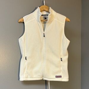 White Fleece Zip-Up Vest